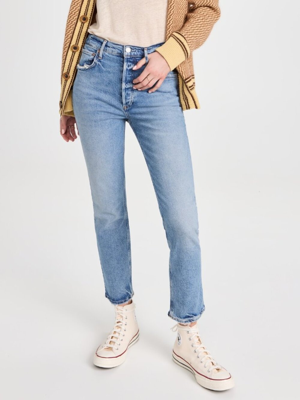 EUC AGOLDE Riley Long High Rise Straight, 33